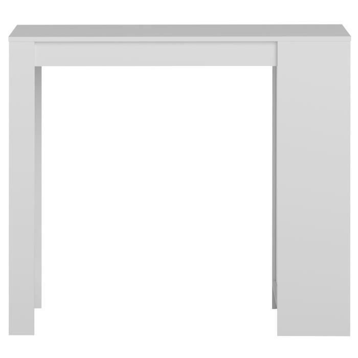 CHILI Table bar de 2 a 4 personnes style contemporain blanc mat - L 115 cm - Photo n°5