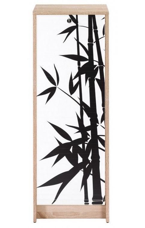 Classeur à rideau chêne naturel imprimé bambous Boost - Photo n°1