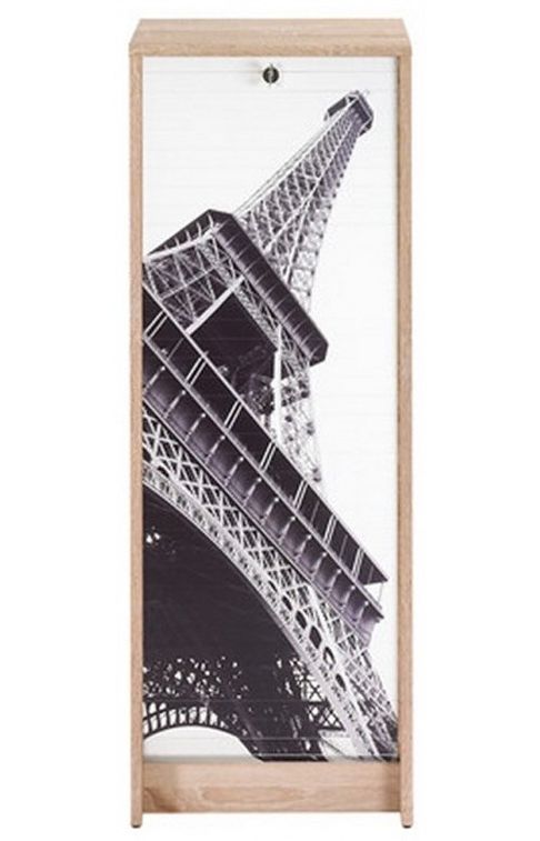 Classeur à rideau chêne naturel imprimé Tour Eiffel Boost - Photo n°1