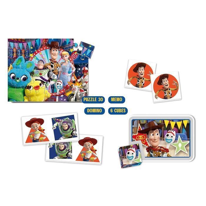 CLEMENTONI Edukit 4 en 1 - Toy Story 4- Mémo, Domino, Puzzle et Cubes - Photo n°2