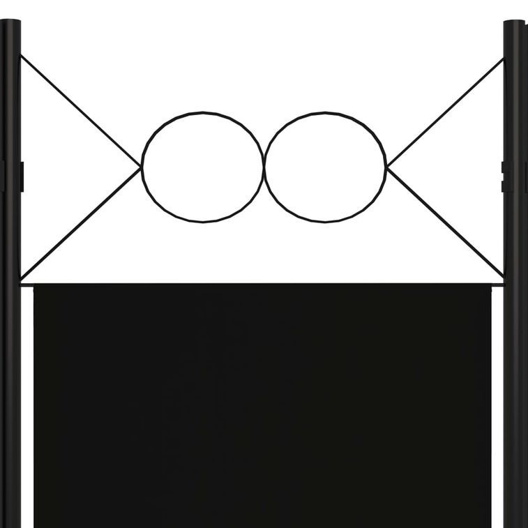 Cloison de séparation 5 panneaux Noir 200x180 cm - Photo n°5