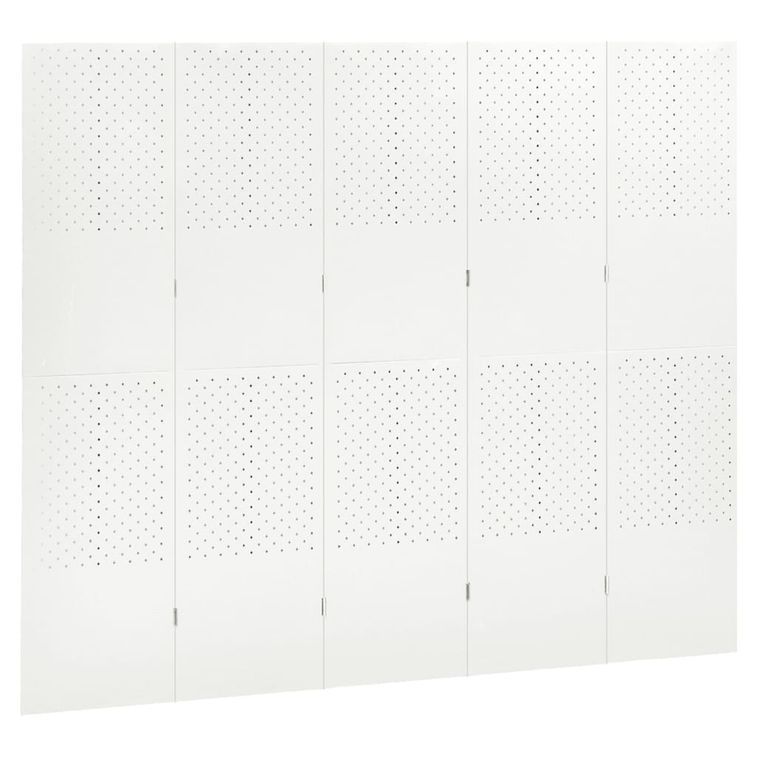 Cloisons de séparation 5 panneaux 2 pcs Blanc 200x180 cm Acier - Photo n°2