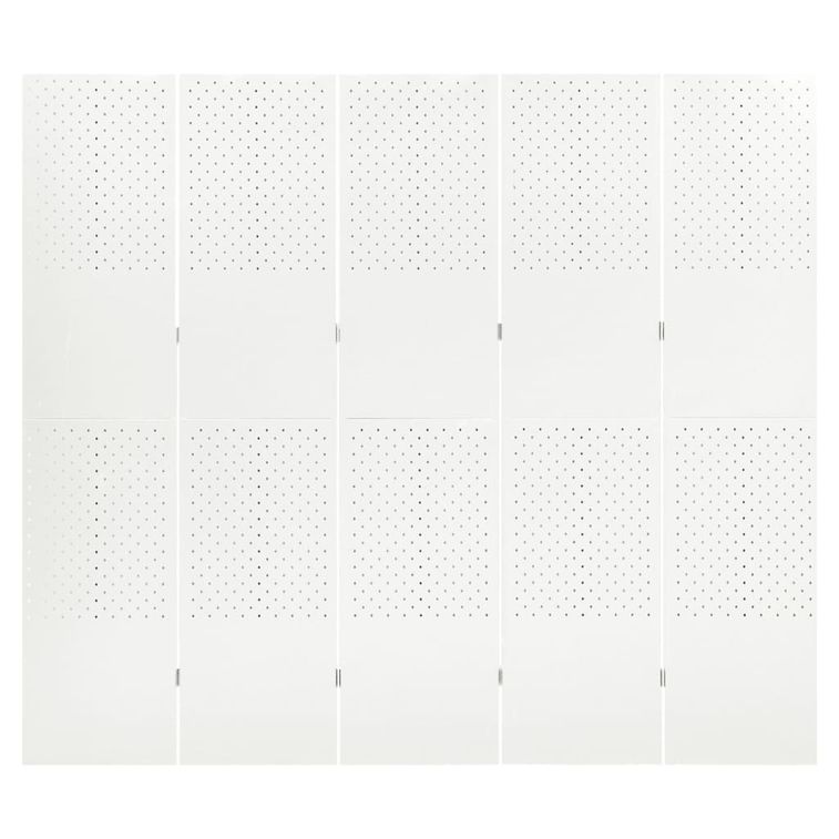 Cloisons de séparation 5 panneaux 2 pcs Blanc 200x180 cm Acier - Photo n°3