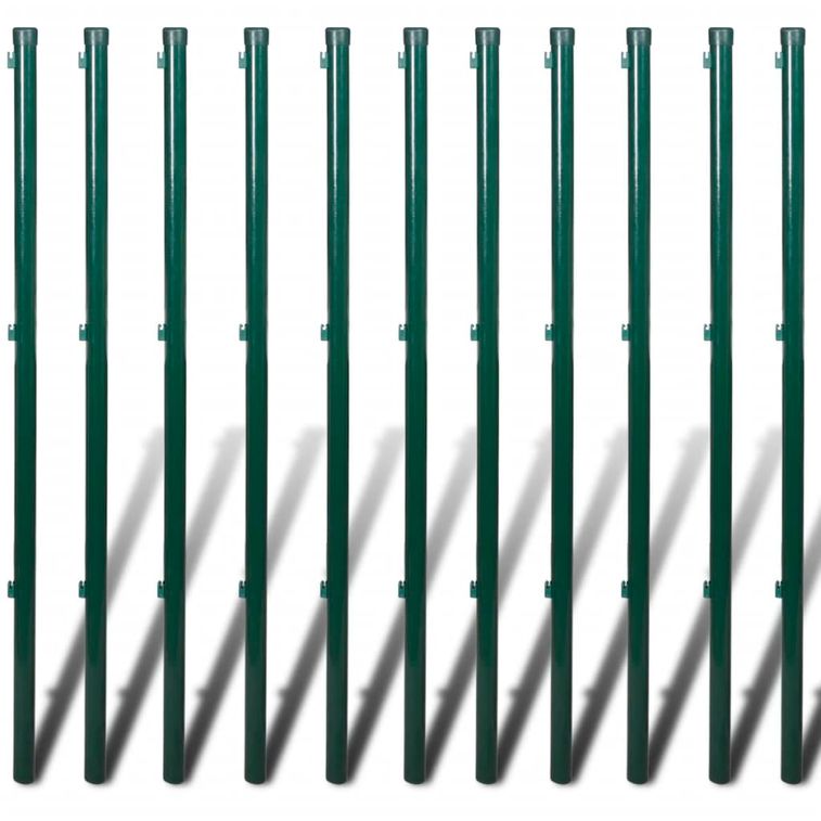 Clôture à mailles avec poteaux Acier 1,5x25 m Vert - Photo n°8