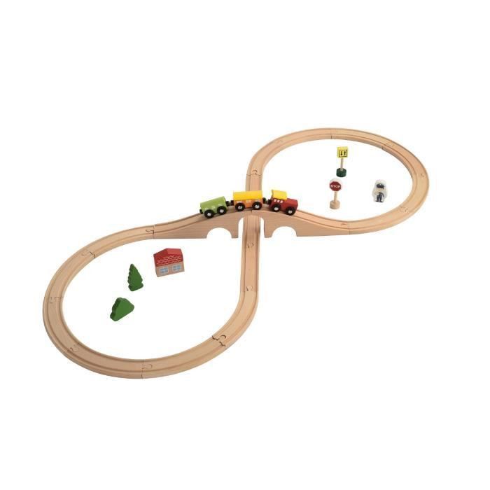 COLORICHY - Circuit train pour enfant en bois - Photo n°2