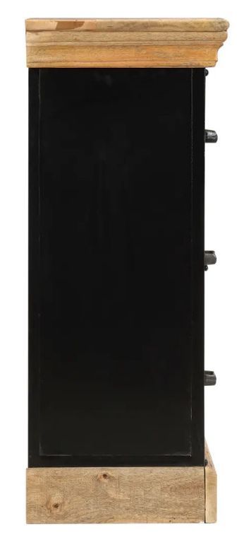 Commode 3 tiroirs manguier massif clair et métal noir Induka - Photo n°5
