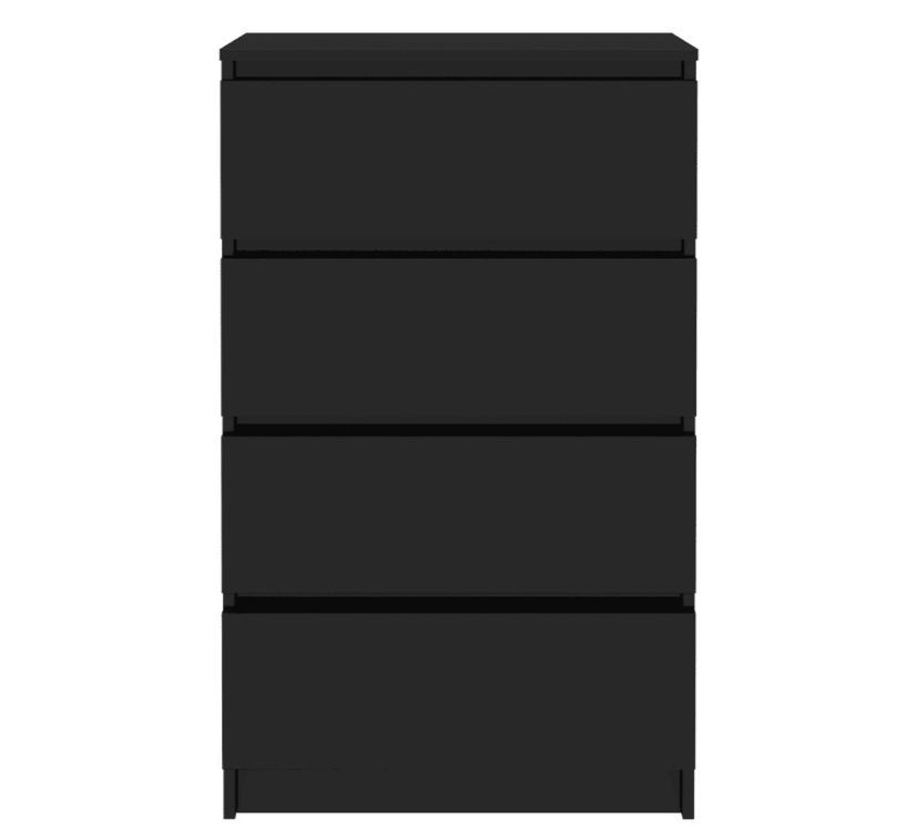 Commode haute 4 tiroirs bois noir brillant Agency - Photo n°4