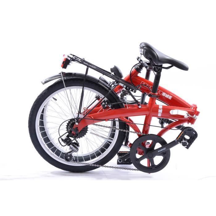 COMPACT vélo pliant rouge cadre en acier 6 vitesses - Photo n°2