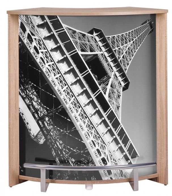 Comptoir de bar bois clair et imprimé Tour Eiffel Snack 96 cm - Photo n°1