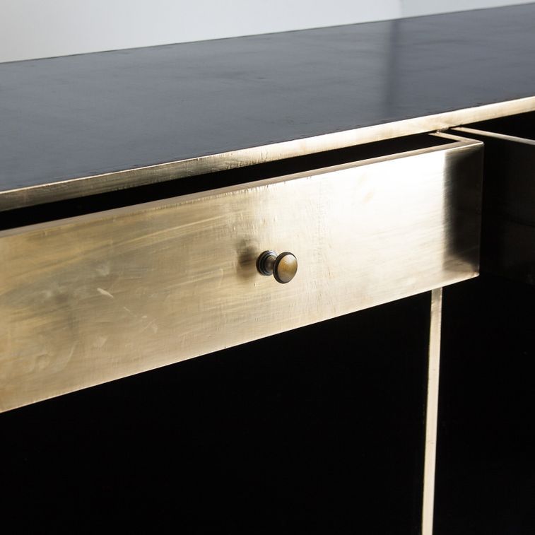 Comptoir de bar marbre noir et métal doré Nood - Photo n°7