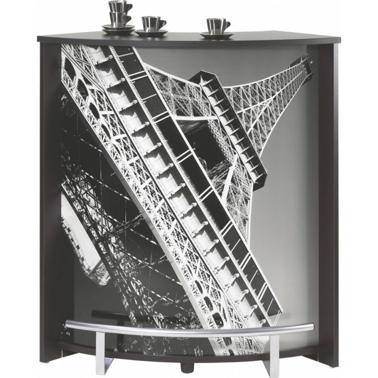 Comptoir de bar noir et imprimé Tour Eiffel Snack 96 - Photo n°1