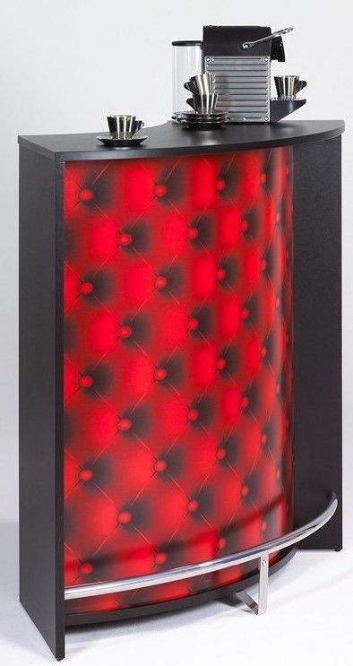 Comptoir de bar noir imprimé capiton rouge Snack 106 - Photo n°2