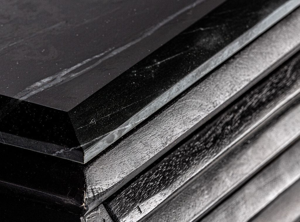 Console 1 tiroir marbre et manguier massif noir Lial L 144 cm - Photo n°4