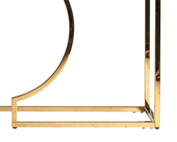 Console design marbre blanc et pied acier doré Sandou 120 cm - Photo n°3