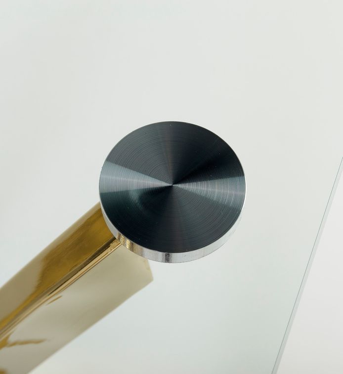 Console fixe design en acier doré et verre trempé Kizoa 120 cm - Photo n°4