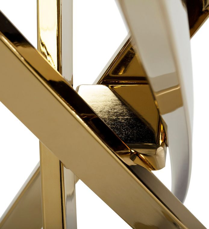 Console fixe design en acier doré et verre trempé Kizoa 120 cm - Photo n°3