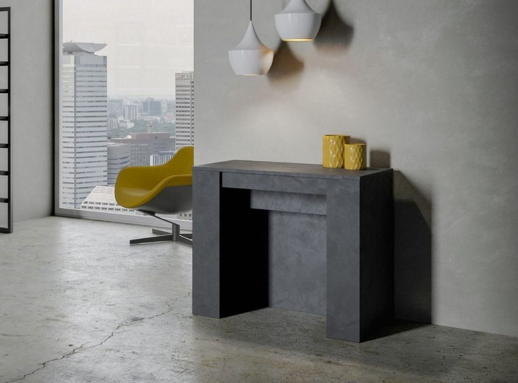 Console extensible anthracite 90x48/296 cm Voary - Photo n°2