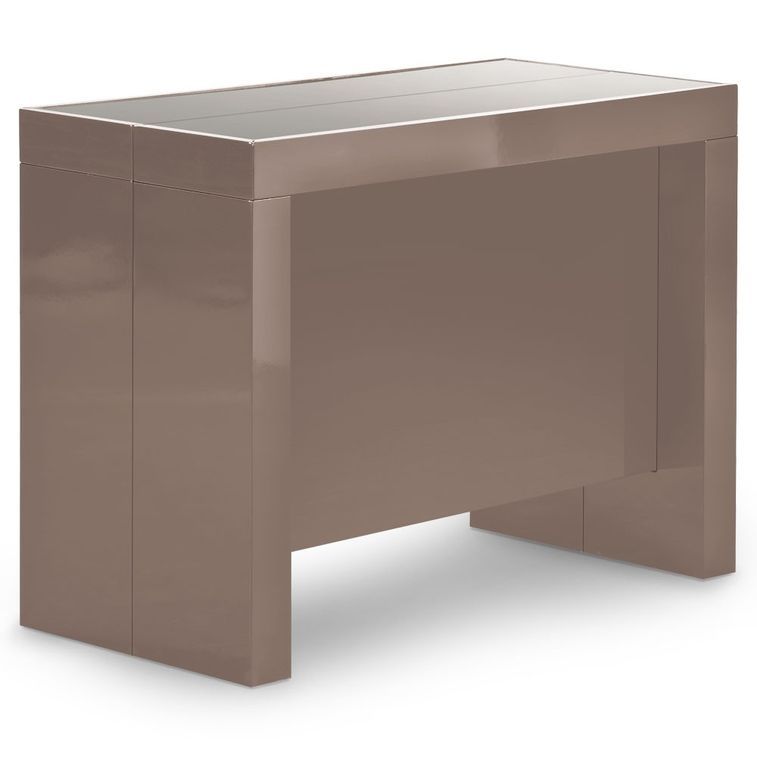 Console extensible laqué taupe Jade 50/250 cm - Photo n°1
