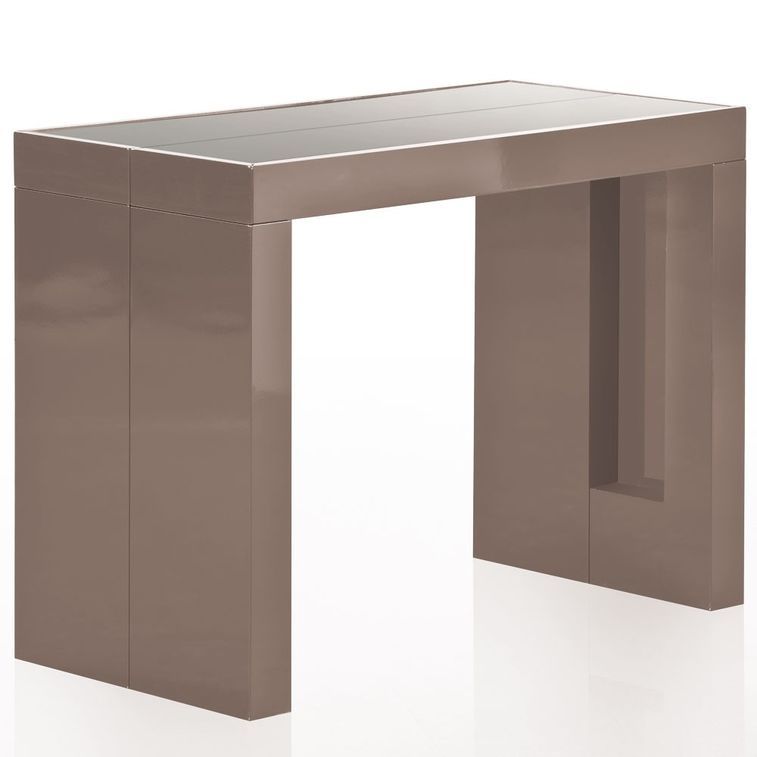 Console extensible laqué taupe Jade 50/250 cm - Photo n°2