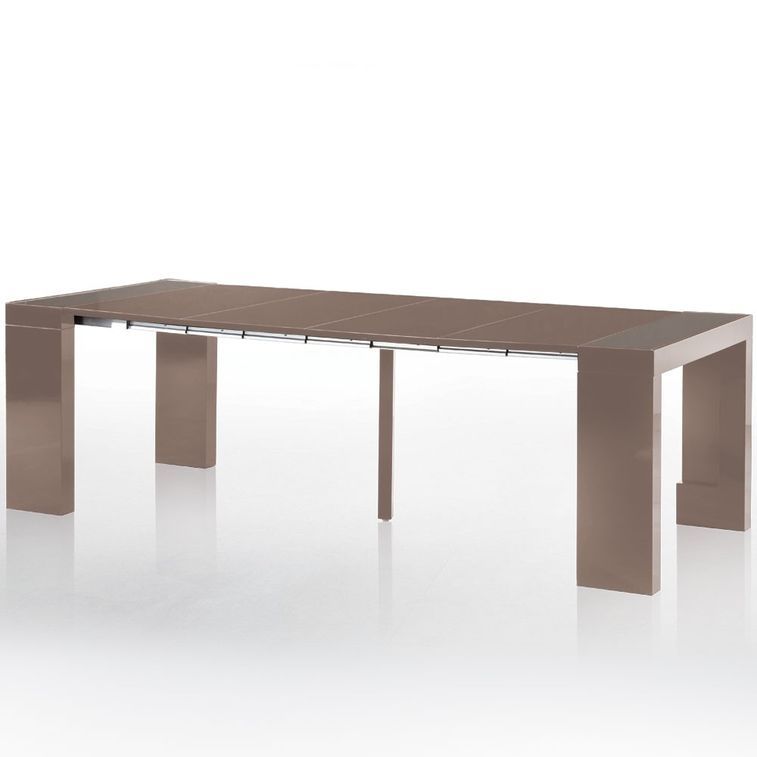 Console extensible laqué taupe Jade 50/250 cm - Photo n°3