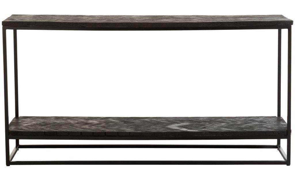 Console manguier et pieds métal noir Kolina L 161 cm - Photo n°2