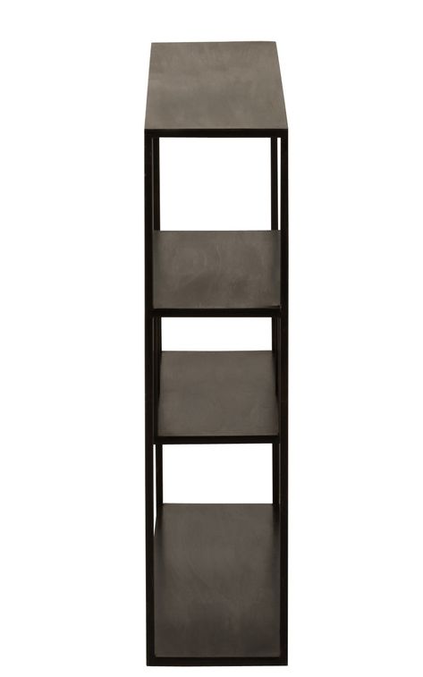 Console rectangulaire 4 niveaux métal noir L 65 cm - Photo n°3