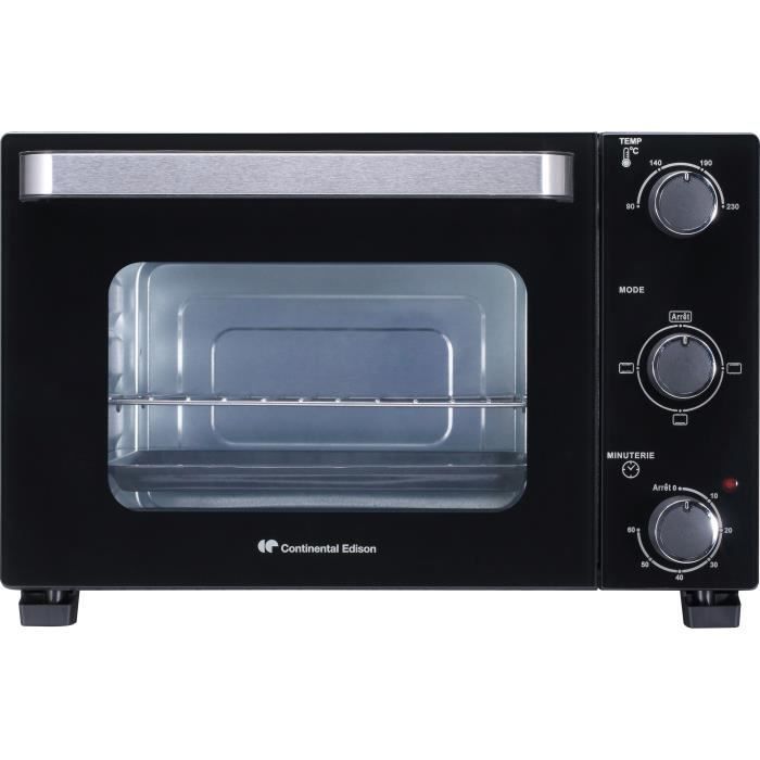 CONTINENTAL EDISON CEMF22B - Minifour électrique 22L noir - 1300W - Rotissoire, Convection naturelle - Photo n°1