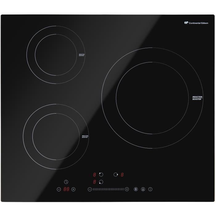CONTINENTAL EDISON Table de cuisson induction 3 foyers 7000W - Photo n°1