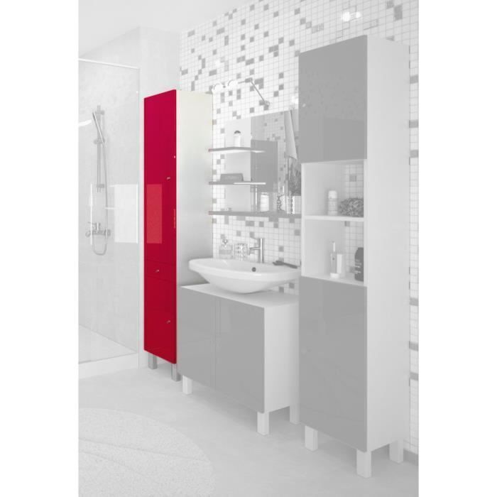 CORAIL Colonne de salle de bain L 30 cm - Rouge brillant - Photo n°3
