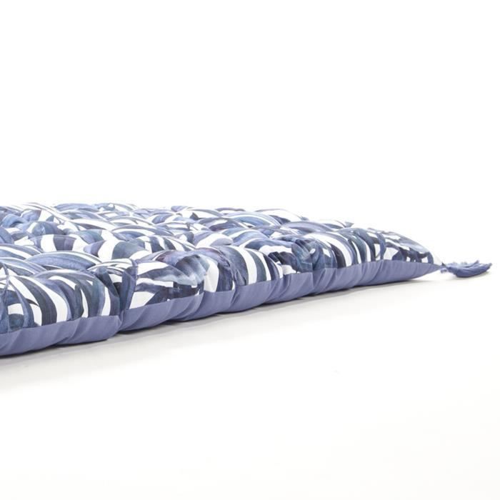COTTON WOOD Matelas de sol souple coton imprimé - 60 x 120 x 5 cm - Blue Palm - Photo n°5