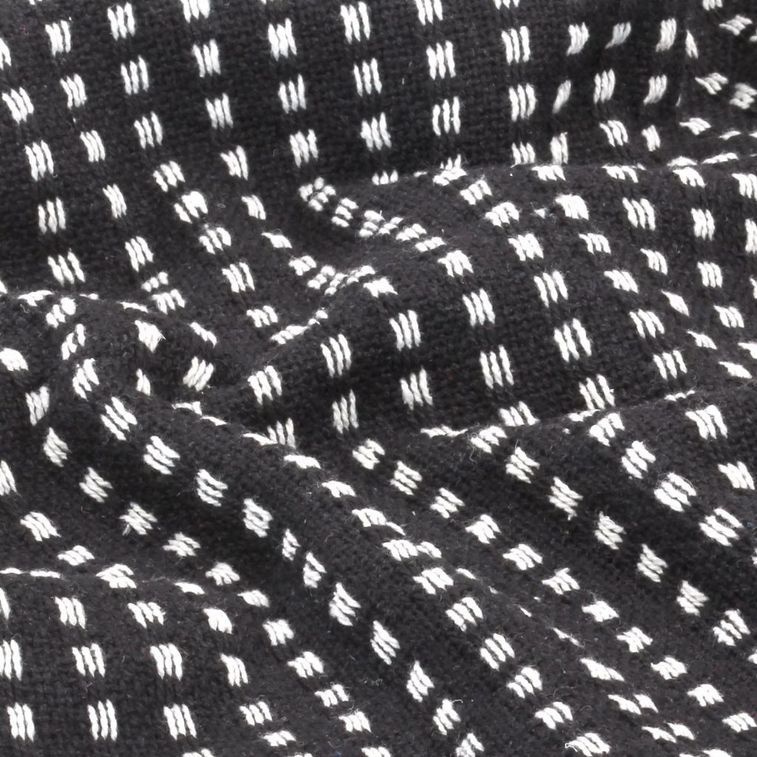 Couverture coton à carrés 125 x 150 cm Noir - Photo n°2
