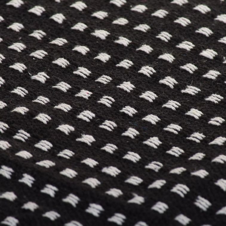 Couverture coton à carrés 125 x 150 cm Noir - Photo n°3
