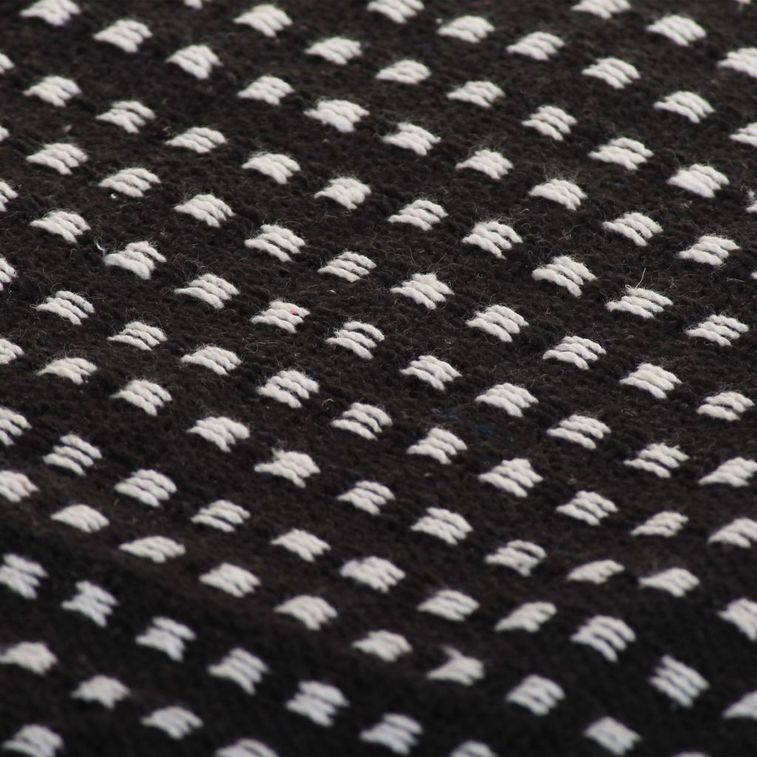 Couverture coton à carrés 220 x 250 cm Noir - Photo n°3