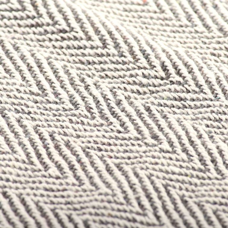 Couverture coton à chevrons 125 x 150 cm Gris - Photo n°3