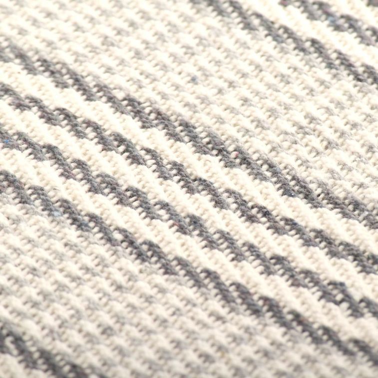 Couverture coton à rayures 160 x 210 cm Gris et Blanc - Photo n°3