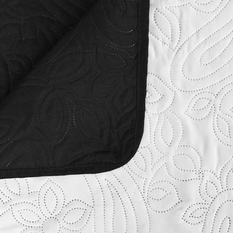 Couvre-lit à double face matelassé 170 x 210 cm Noir et blanc - Photo n°3