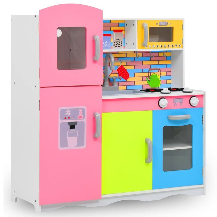 Cuisine en jouet pour enfants MDF 80x30x85 cm Multicolore - Photo n°1