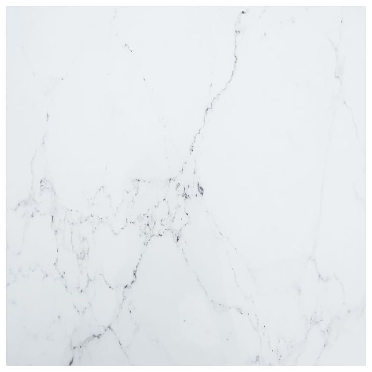 Dessus de table Blanc 70x70cm 6mm Verre trempé et design marbre - Photo n°1