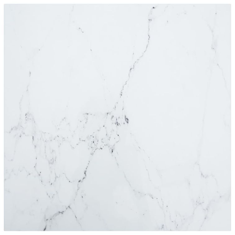 Dessus de table Blanc 80x80cm 6mm Verre trempé et design marbre - Photo n°1