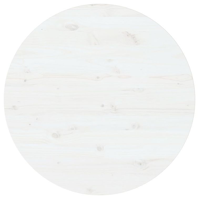 Dessus de table Blanc Ø90x2,5 cm Bois de pin massif - Photo n°1
