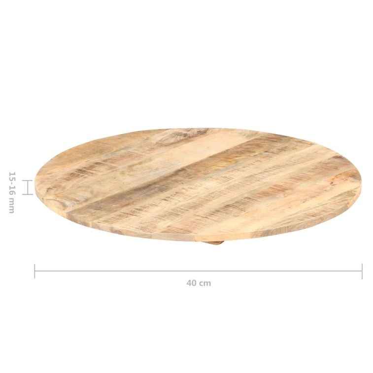 Dessus de table Bois de manguier solide Rond 15-16 mm 40 cm - Photo n°4