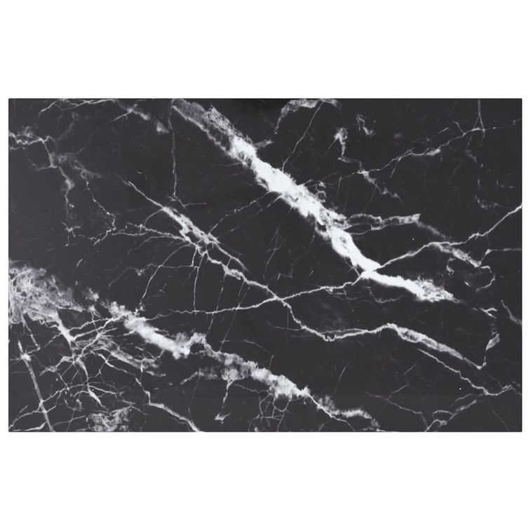 Dessus de table Noir 100x62cm 8mm Verre trempé et design marbre - Photo n°1