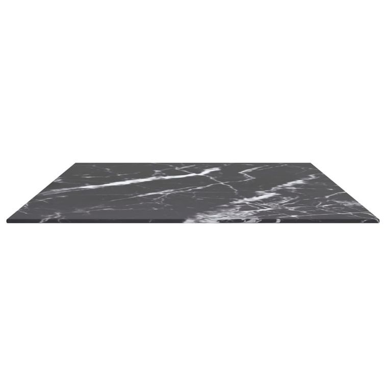 Dessus de table Noir 100x62cm 8mm Verre trempé et design marbre - Photo n°5