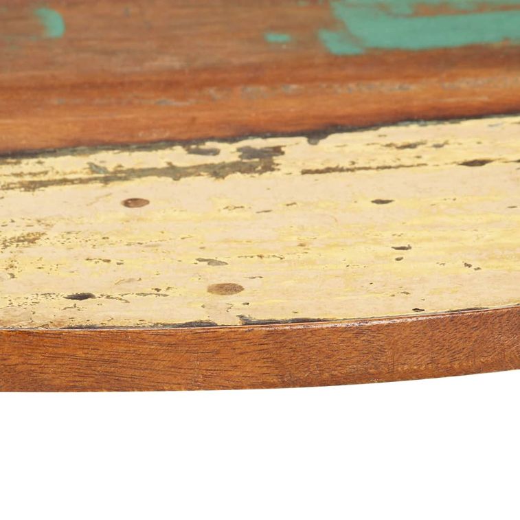 Dessus de table rond 50 cm 15-16 mm Bois de récupération solide - Photo n°5