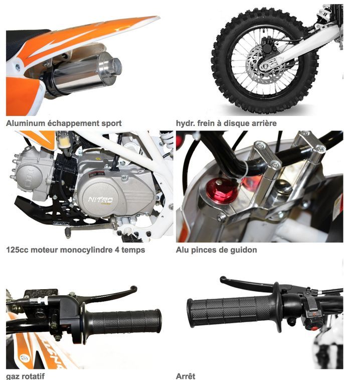 Dirt Bike 125cc Thunder 17/14 Manuel 4 temps Orange - Photo n°5
