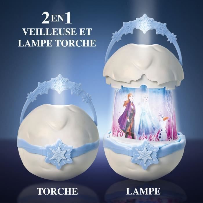 DISNEY FROZEN Veilleuse et lampe torche 2-en-1 GoGlow Pop La Reine des Neiges - 2 niveaux de luminosité - Bleu - Photo n°6