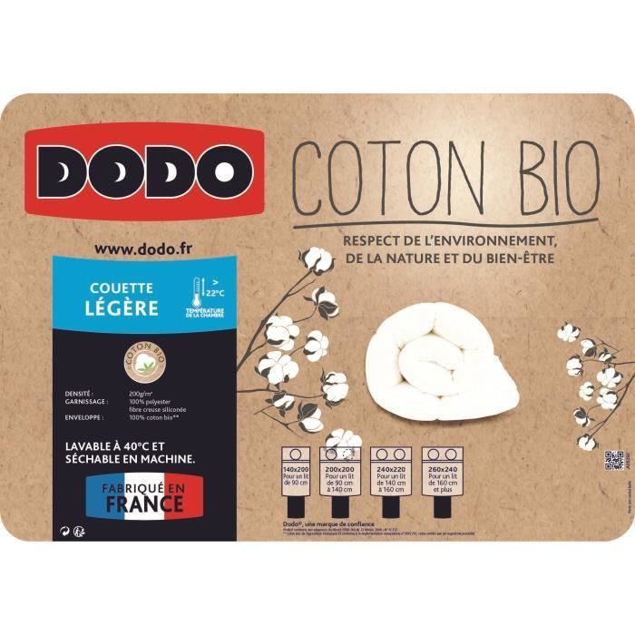 DODO Couette légere Coton Bio - 140 x 200 cm - Blanc - Photo n°3