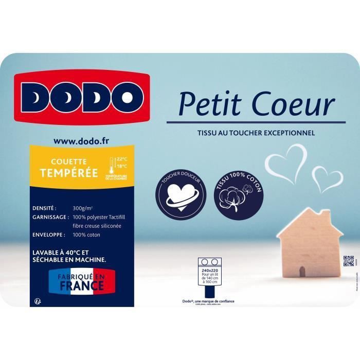 DODO Couette Petit coeur - 140 x 200 cm - Blanc - Photo n°2