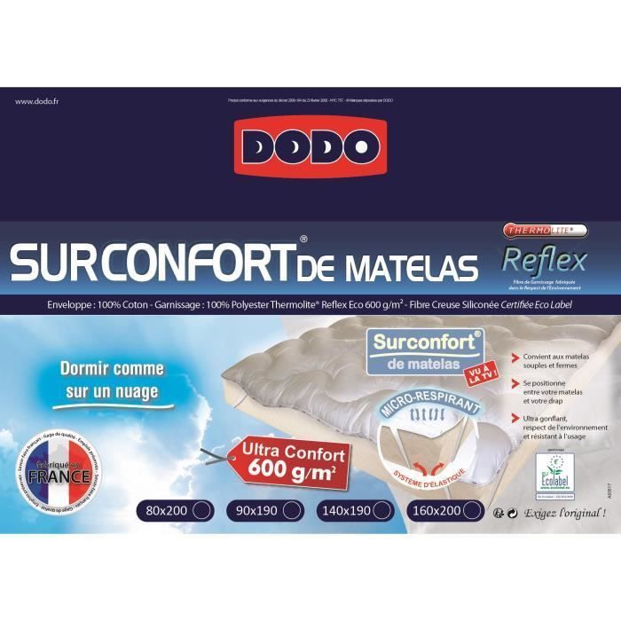 DODO Surmatelas 160 x 200 - Polyester Confortlof - CONFORTLOFT - Photo n°4