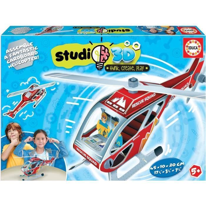 EDUCA - Puzzle - Studio 3D Hélicoptere - Photo n°1